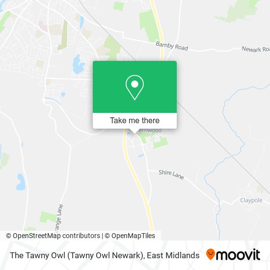The Tawny Owl (Tawny Owl Newark) map