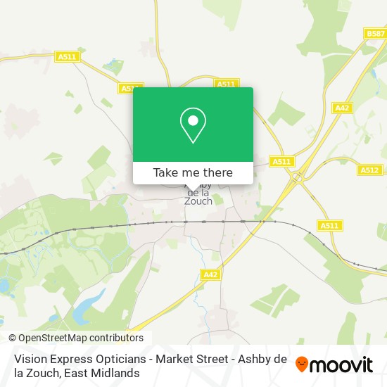 Vision Express Opticians - Market Street - Ashby de la Zouch map