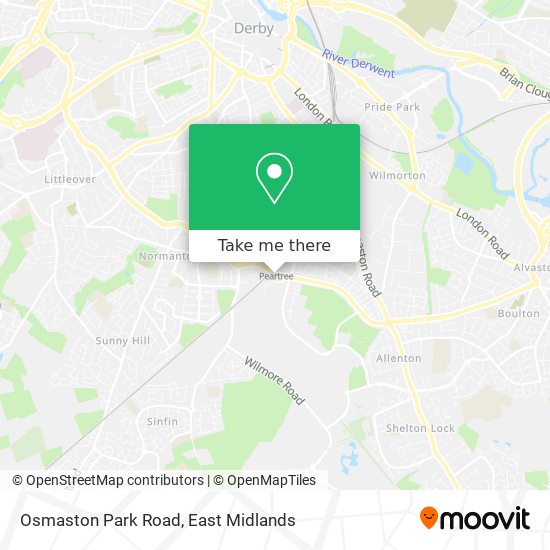 Osmaston Park Road map