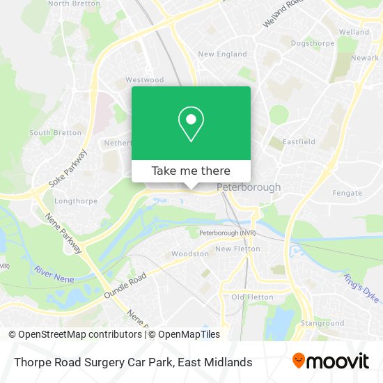 Thorpe Road Surgery Car Park map