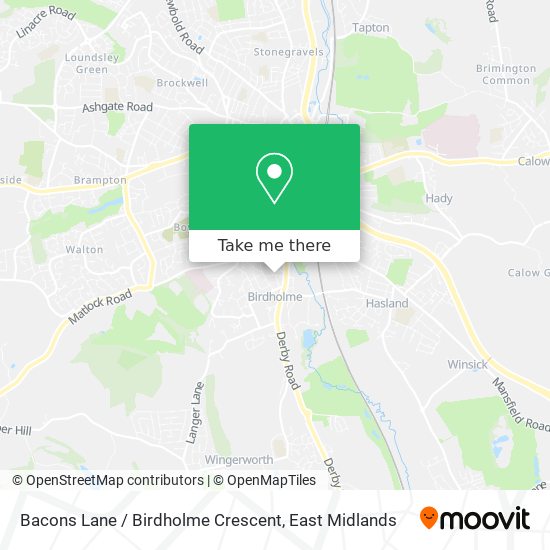 Bacons Lane / Birdholme Crescent map