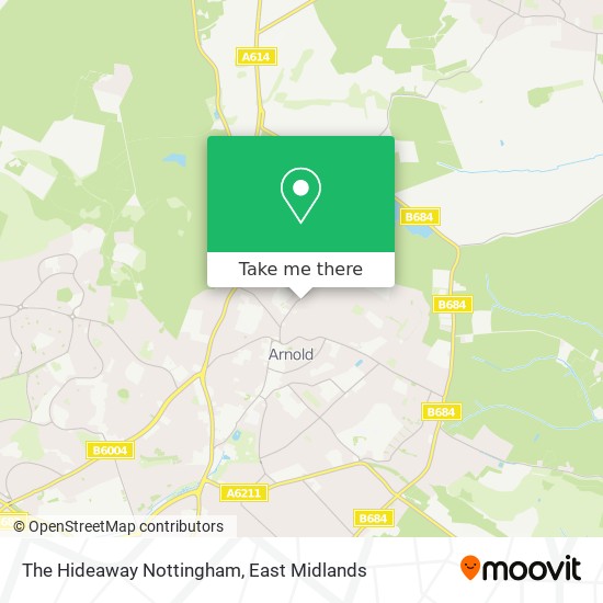 The Hideaway Nottingham map