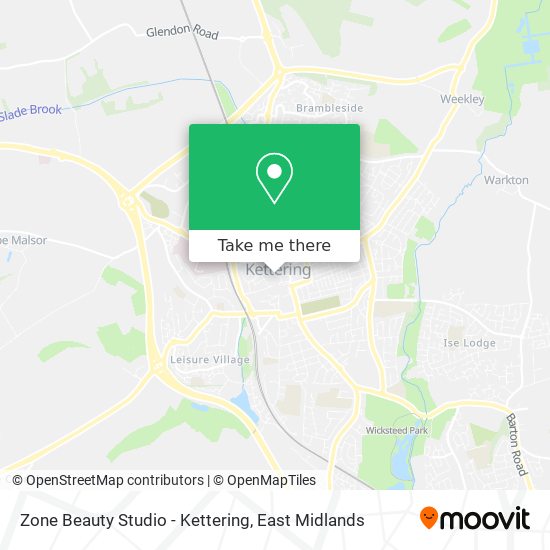 Zone Beauty Studio - Kettering map