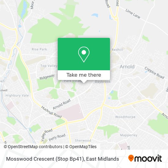 Mosswood Crescent (Stop Bp41) map