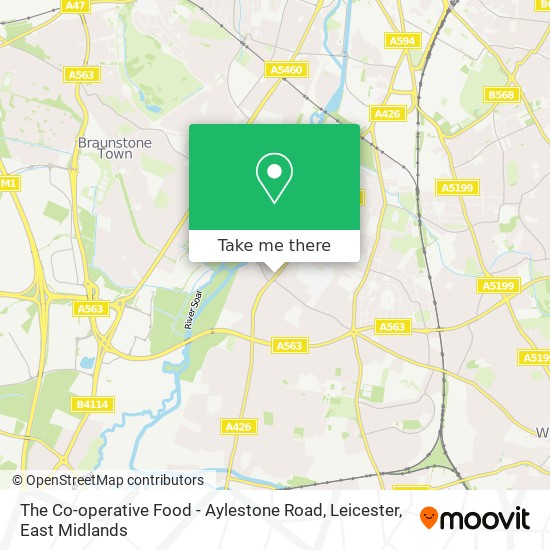 The Co-operative Food - Aylestone Road, Leicester map