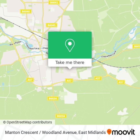 Manton Crescent / Woodland Avenue map