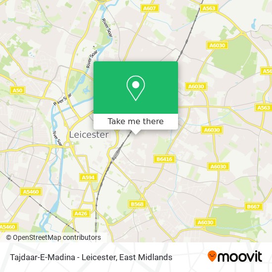 Tajdaar-E-Madina - Leicester map