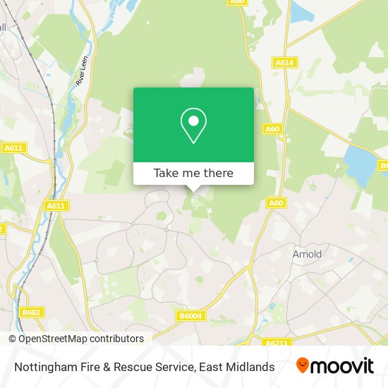 Nottingham Fire & Rescue Service map