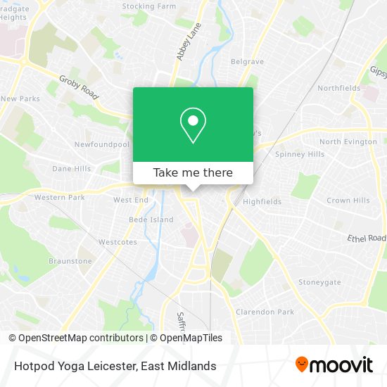 Hotpod Yoga Leicester map