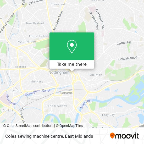 Coles sewing machine centre map