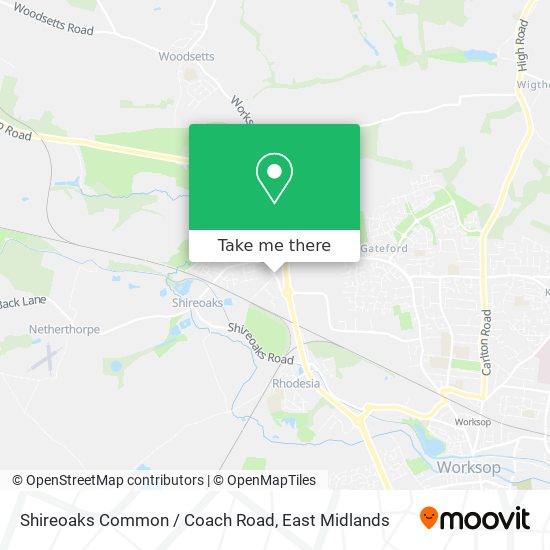 Shireoaks Common / Coach Road map