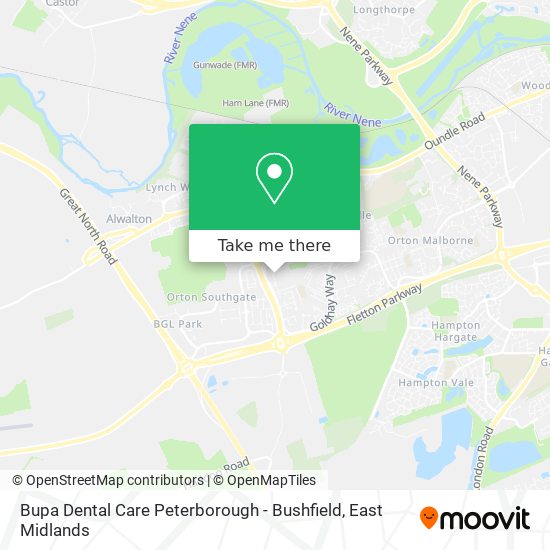 Bupa Dental Care Peterborough - Bushfield map