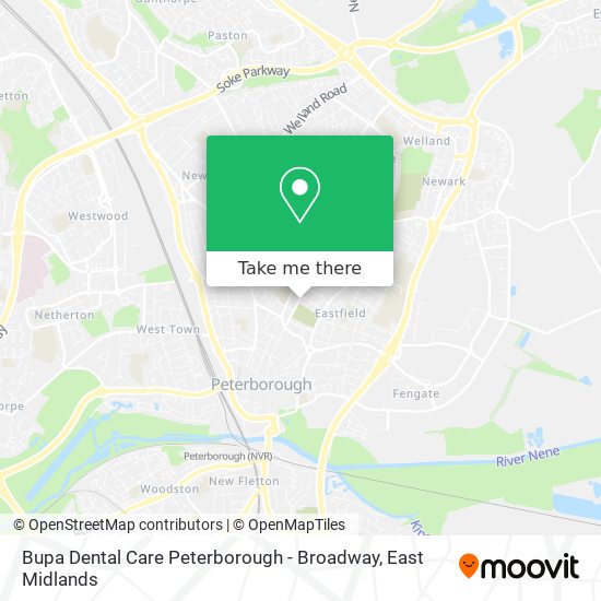 Bupa Dental Care Peterborough - Broadway map