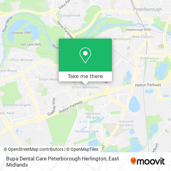 Bupa Dental Care Peterborough Herlington map