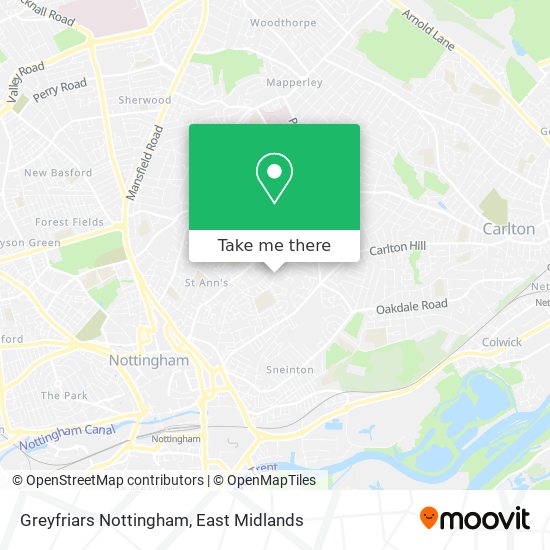 Greyfriars Nottingham map