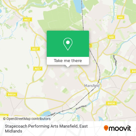 Stagecoach Performing Arts Mansfield map
