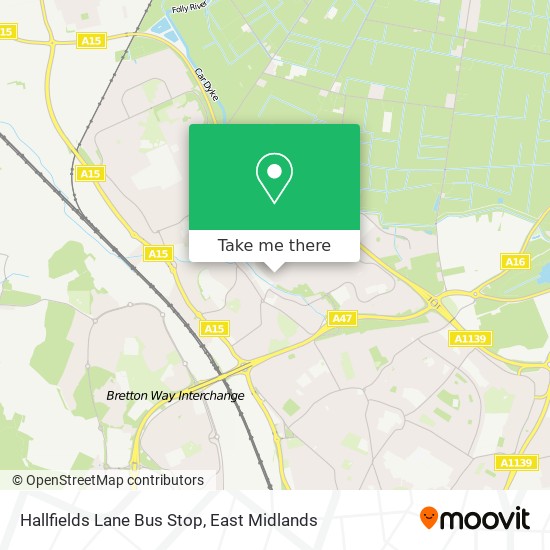 Hallfields Lane Bus Stop map
