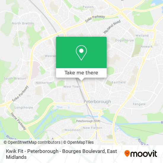 Kwik Fit - Peterborough - Bourges Boulevard map