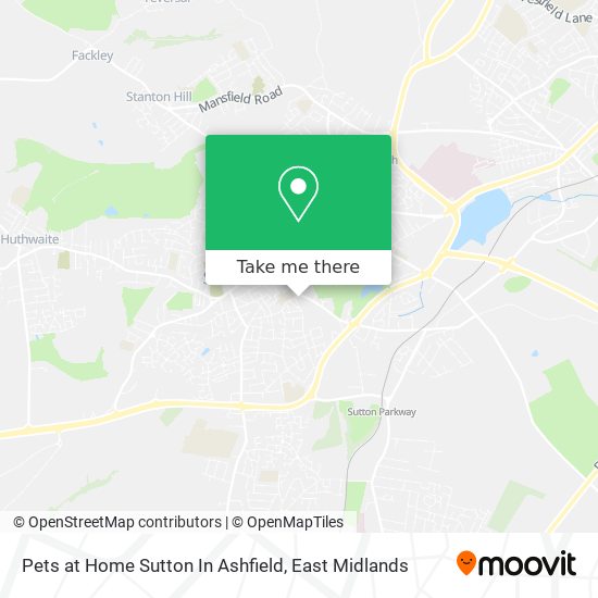 Pets at Home Sutton In Ashfield map