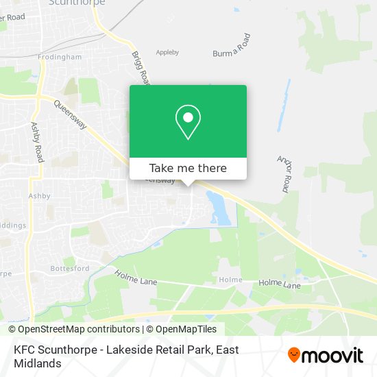 KFC Scunthorpe - Lakeside Retail Park map