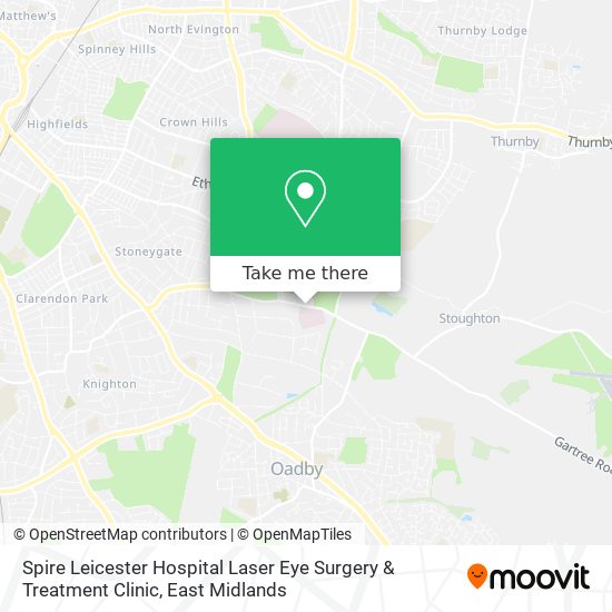 Spire Leicester Hospital Laser Eye Surgery & Treatment Clinic map