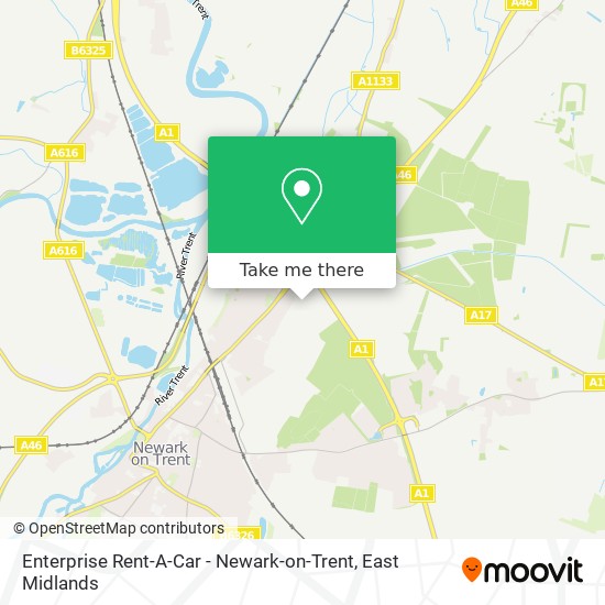 Enterprise Rent-A-Car - Newark-on-Trent map