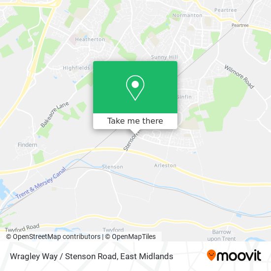 Wragley Way / Stenson Road map