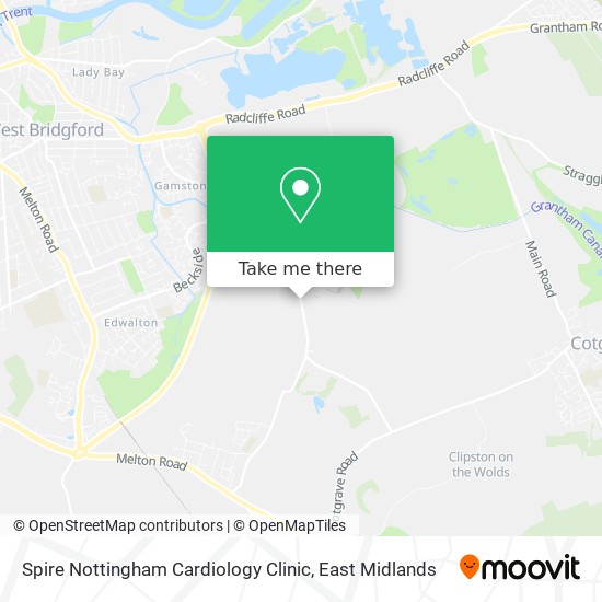 Spire Nottingham Cardiology Clinic map