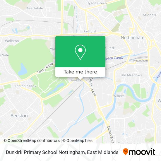 Dunkirk Primary School Nottingham map