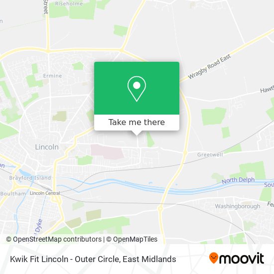 Kwik Fit Lincoln - Outer Circle map