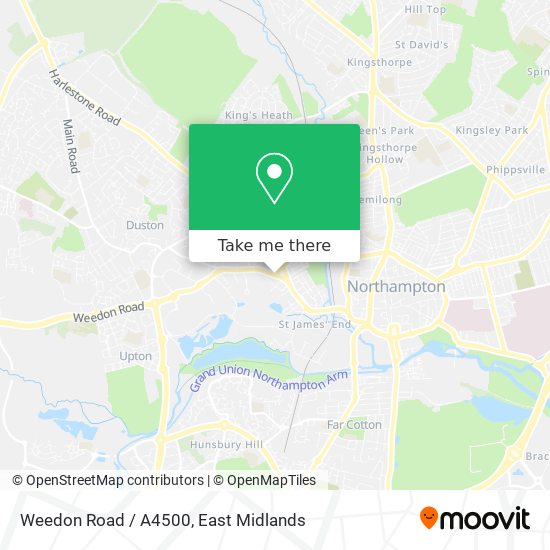 Weedon Road / A4500 map