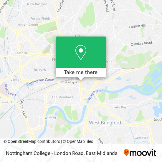 Nottingham College - London Road map