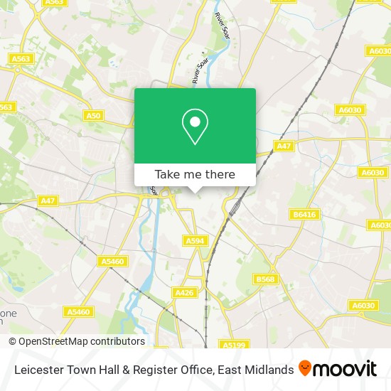 Leicester Town Hall & Register Office map