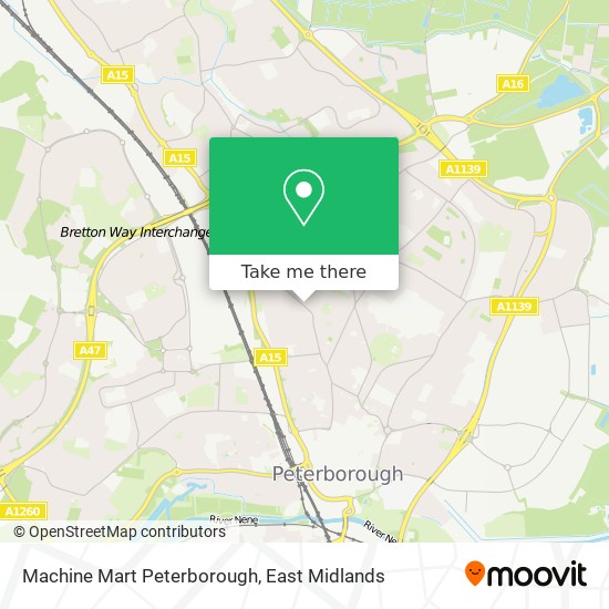 Machine Mart Peterborough map