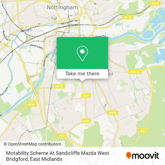 Motability Scheme At Sandicliffe Mazda West Bridgford map