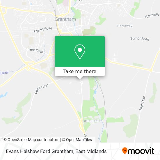 Evans Halshaw Ford Grantham map