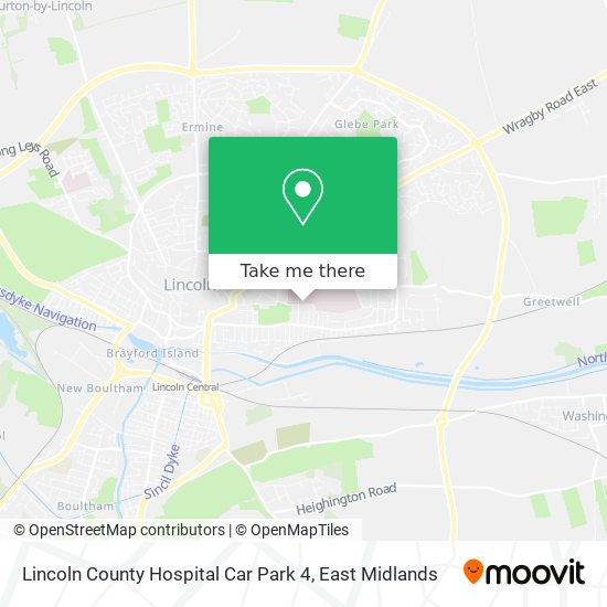 Lincoln County Hospital Car Park 4 map