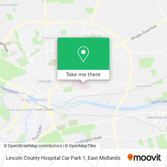 Lincoln County Hospital Car Park 1 map