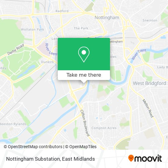 Nottingham Substation map