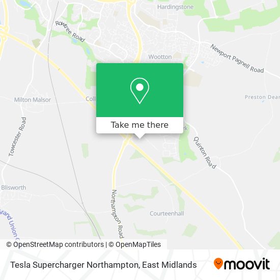 Tesla Supercharger Northampton map