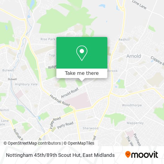 Nottingham 45th/89th Scout Hut map