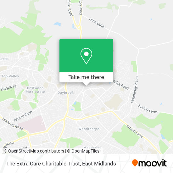 The Extra Care Charitable Trust map