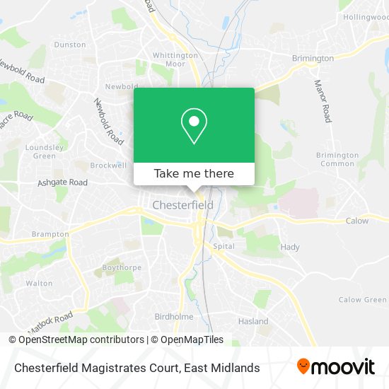 Chesterfield Magistrates Court map