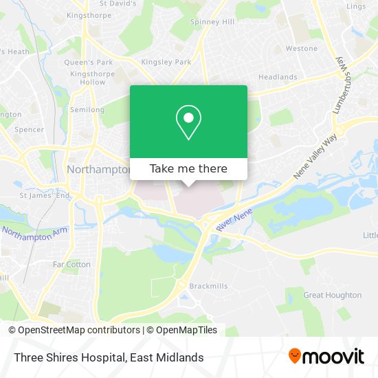 Three Shires Hospital map