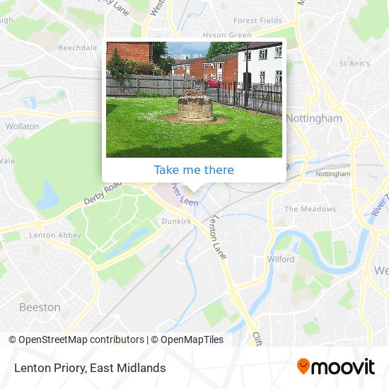 Lenton Priory map