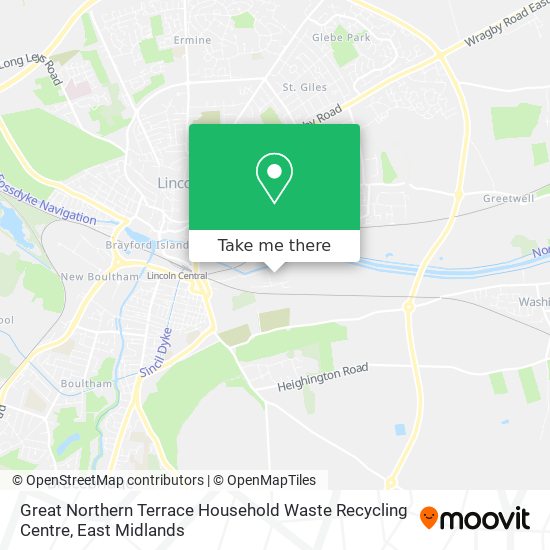 Great Northern Terrace Household Waste Recycling Centre map