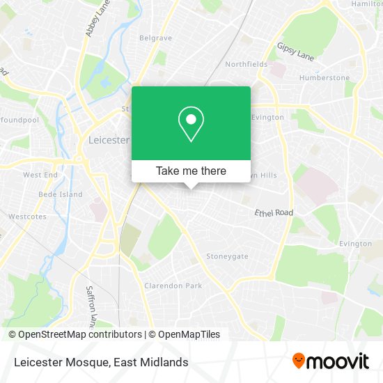 Leicester Mosque map