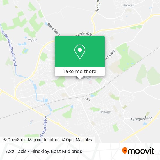 A2z Taxis - Hinckley map