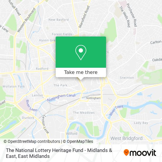 The National Lottery Heritage Fund - Midlands & East map