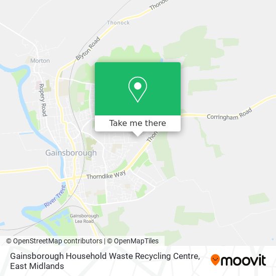 Gainsborough Household Waste Recycling Centre map